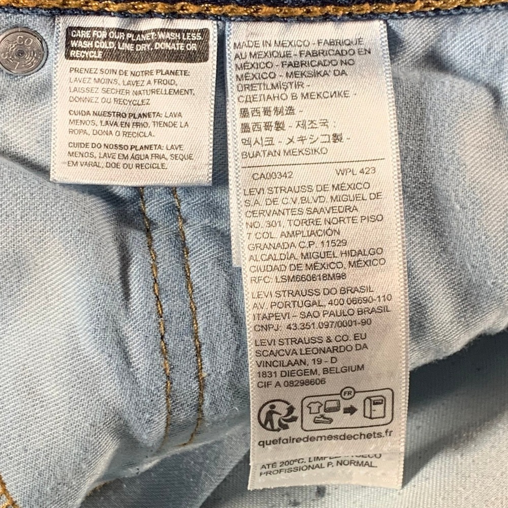 Levi Strauss 505 Jeans Mens W38‎ L30 See Pics Blue Straight Fit Denim Classic - Picture 9 of 11